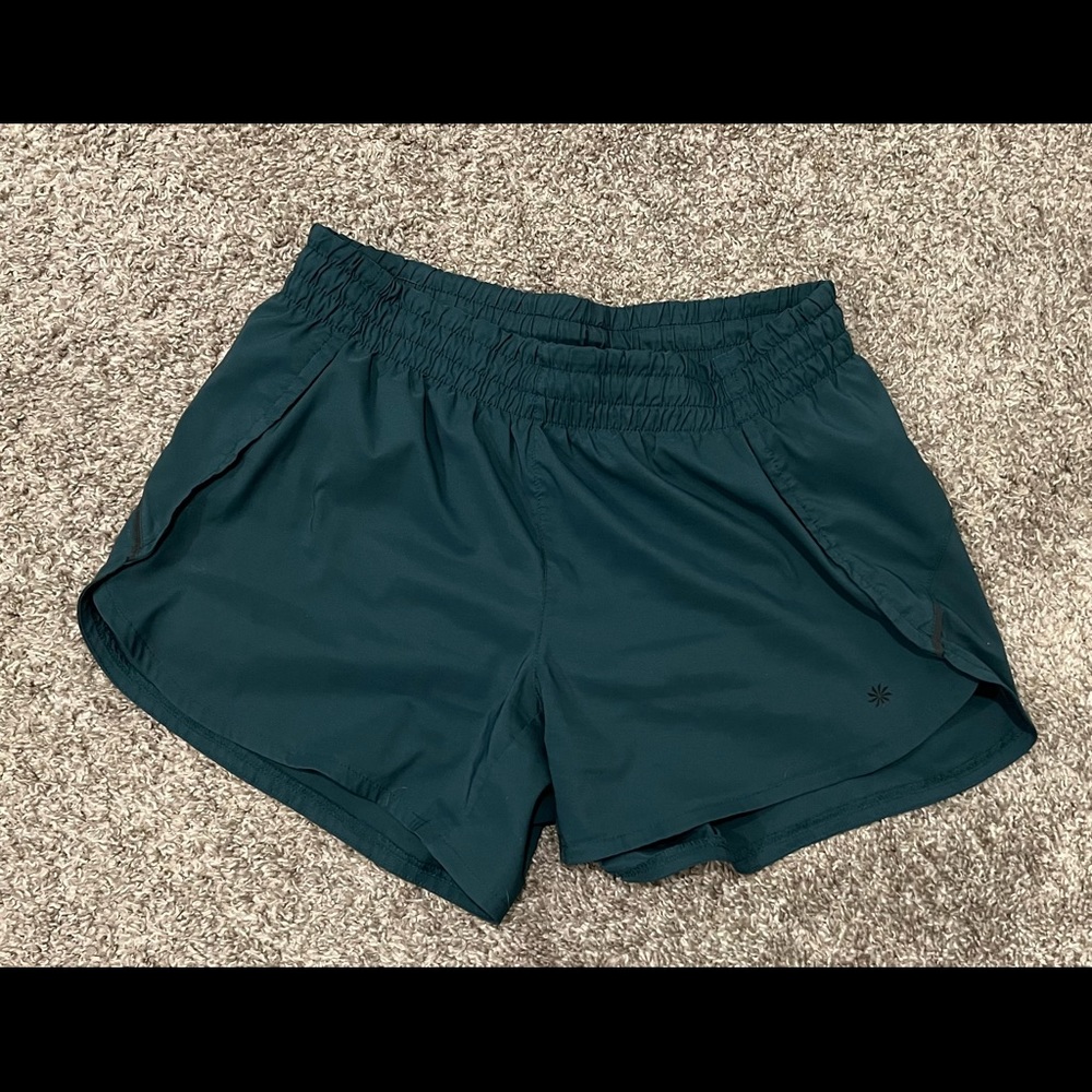 Athleta Running Shorts in Jade Green